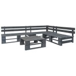 Vidaxl - salon de jardin palette 4 pcs bois gris