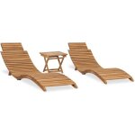 Salon de jardin pliable 3 pcs bois de teck solide vidaxl