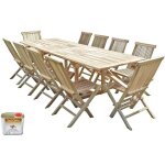 C&l jardin - salon de jardin en teck batan 8 chaises 2 fauteuils - bundle huile C&l jardin - salon de jardin en teck batan 8 chaises 2 fauteuils - bundle huile