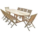 C&l jardin - salon de jardin en teck henua 8 chaises 2 fauteuils C&l jardin - salon de jardin en teck henua 8 chaises 2 fauteuils