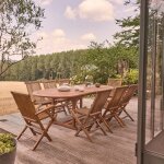 Berah getah - salon de jardin en teck huil massif extensible 8 / 10 places