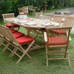 Salon de jardin en teck massif aore, 10 places Salon de jardin en teck massif aore, 10 places