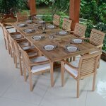 Salon de jardin en teck massif mahina, 10 places