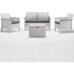 Bica - salon de jardin venice avec deux fauteuils canape' et table d'exte'rieur en polypropyle'ne effet ...