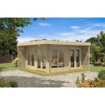 Carlsson ? abri de jardin en bois 480 x 480 cm ? �paisseur des murs 44 mm ? 2 portes doubles en bois ...