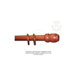 Salone - tringle a rideau en bois de cerisier 35 mm longueur 210 cm sans supports