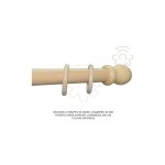 Salone - tringle a rideau coulissante en bois naturel 35 mm longueur 240 cm sans supports Salone - tringle a rideau coulissante en bois naturel 35 mm longueur 240 cm sans supports