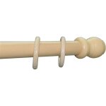 Salone - tringle a rideau coulissante en bois naturel 35 mm longueur 240 cm sans supports