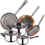 Batterie de cuisine en acier inoxydable de 5 pices avec ensemble de poles  frire optimum plus (18, ...