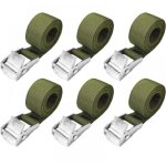 Sangles d'arrimage de 1. 5 m - lot de 6 sangles  cliquet courtes, vert arme, avec boucle serre 25 ...