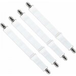 Sangles de fixation r�glables pour draps - housses, canap�s et housses de repassage (blanc, lot de 4) ...