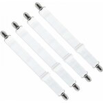 Sangles de fixation r�glables pour draps - housses, canap�s et housses de repassage (blanc, lot de 4) ...