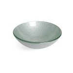 Saniclass - pesca mela vasque  poser - 42x14, 5cm - rond - verre tremp - blanc gris