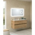 Meuble double vasque nolita ch�ne arlington avec miroir lite