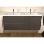 Sanitaire - meuble double vasque jupiter 3. 0 tiss� gris 120cm - sans miroir