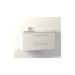 Sanitaire - meuble neptune blanc 100 cm décentré - sans miroir Sanitaire - meuble neptune blanc 100 cm décentré - sans miroir