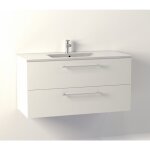Sanitaire - meuble neptune blanc 100cm - vasque centrée - sans miroir Sanitaire - meuble neptune blanc 100cm - vasque centrée - sans miroir