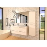 Sanitaire - meuble neptune blanc 120 cm - miroir slim