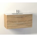 Meuble neptune bois clair 100 cm - sans miroir Meuble neptune bois clair 100 cm - sans miroir