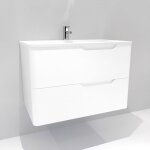 Meuble vasque luna blanc brillant 80 cm - sans miroir