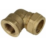 Raccord bic�ne en laiton, coude / ff pour tuyaux 15 mm diam x 1 / 2''