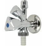Le sanitaire - robinet équerre combiné 3 / 8'' poli avec car et raccord pour flexible Le sanitaire - robinet équerre combiné 3 / 8'' poli avec car et raccord pour flexible
