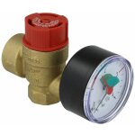 Soupape de scurit pour chauffage 1 / 2'' 2, 5 bar avec manomtre