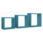 Sanitec - tag�res cubiques murales lot de 3 cubes modulaires mod. incubo bleu atoll
