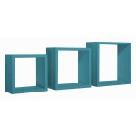 Sanitec - tagres cubiques murales lot de 3 cubes modulaires mod. incubo bleu atoll