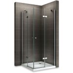 Saniverre - maya cabine porte de douche d'angle h 180 cm verre transparent 90 x 120 cm