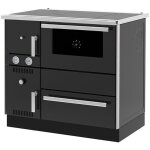 Sannover - cuisinire bois chauffage (7, 44 kw) + bouilleur (20, 1 kw) 27 kw noir