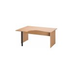 Sans marque - bureau compact retour � gauche h�tre l 160 cm pi�tement plein bois - o - line 2 - pied ...