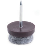 Sans marque patin glisseur pour pied de meuble avec feutre o 17mm brun
