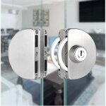 Sans per�age serrure de porte en verre en acier inoxydable serrure de porte en verre double serrure de ...