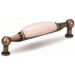 Sans marque poign�e de meuble sara 96 or �toil� / blanc porcelaine + vis