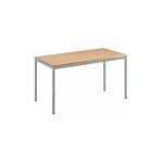Sans marque - table multi - usages chêne clair l 140 x p 70 cm - Éco - piétement aluminium - maxiburo ... Sans marque - table multi - usages chêne clair l 140 x p 70 cm - Éco - piétement aluminium - maxiburo ...