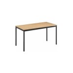 Sans marque - table multi - usages chêne clair l 140 x p 70 cm - Éco - piétement noir - maxiburo Sans marque - table multi - usages chêne clair l 140 x p 70 cm - Éco - piétement noir - maxiburo