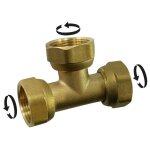Comptoir de picardie - sans marque t triple  visser laiton f 20 x 27 pour tube en cuivre
