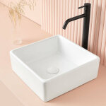 Sanycces - vasque  poser carre en cramique cagliary blanc 37. 5 x 37. 5 cm