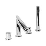 Sapho - robinetterie - mitigeur thermostatique pour montage sur bord de baignoire, installation 4 trous, ...