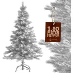 Sapin de no�l artificiel arbre de no�l avec support 140cm - 240cm d�coration f�tes blanc 180 cm