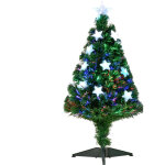 Sapin de nol artificiel lumineux fibre optique led multicolore + support pied  45 x 90h cm 90 branches ...