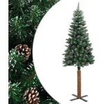 Sapin de noël mince bois véritable et neige blanche vert 180 cm Sapin de noël mince bois véritable et neige blanche vert 180 cm