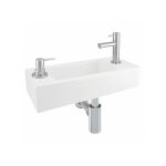 Differnz sapon kit lave - mains - 42x18. 5x9cm - rectangulaire - 1 trou de robinet - eau froide - chrome ...