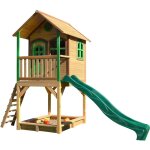 Sarah maison enfant avec bac à sable & toboggan vert aire de jeux pour l'extérieur en marron & vert maisonnett ... Sarah maison enfant avec bac à sable & toboggan vert aire de jeux pour l'extérieur en marron & vert maisonnett ...