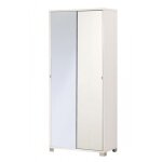 Sarmog - armoire polyvalente � deux portes coulissantes avec miroir blanc 82x41x h190 cm