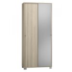 Sarmog - armoire polyvalente � deux portes coulissantes avec miroir olmo chiaro 82x41x h190 cm