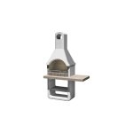 Sarom - barbecue en be'ton re'fractaire santa fe' e'quipe' de foyer 'micronit' avec hotte et grill 125x64x212, ...