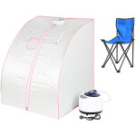 Sauna box bain de vapeur mobile spa pliable mnage  vapeur tlcommande temprature argent 220v