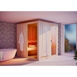 Finntherm - sauna intrieur miranda naturel , 40 mm paisseur de paroi 194 x 144 cm